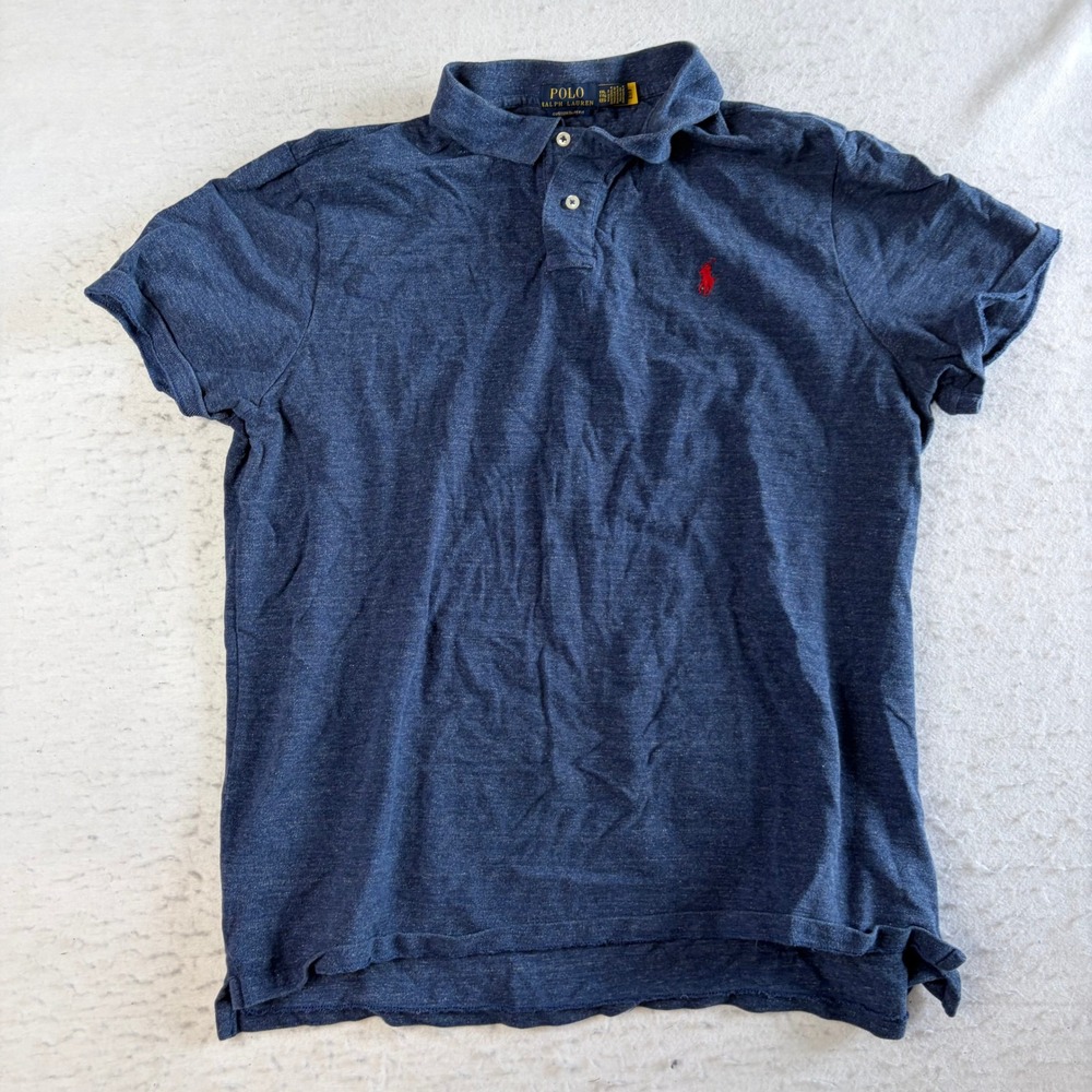 Polo Ralph Lauren Polo Shirt Mens XXL Blue Custom Slim Fit Short Sleeve Cotton